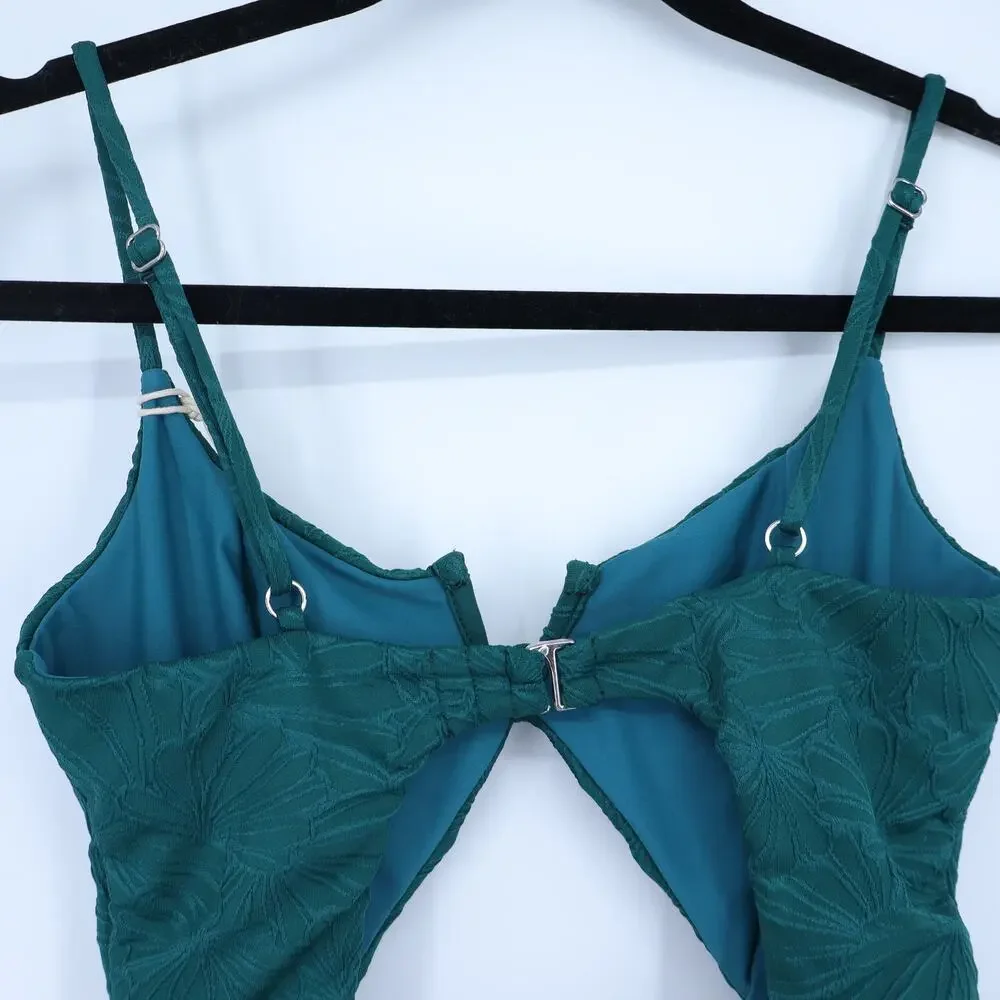 TULAROSA Callista One Piece Hunter Green NWT Cut Out High Thigh Women's S - Picture 5 of 11
